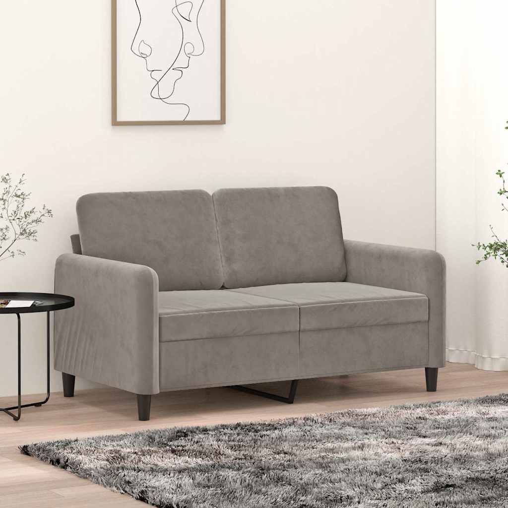 Dvosjed svjetlosivi 120 cm baršunasti