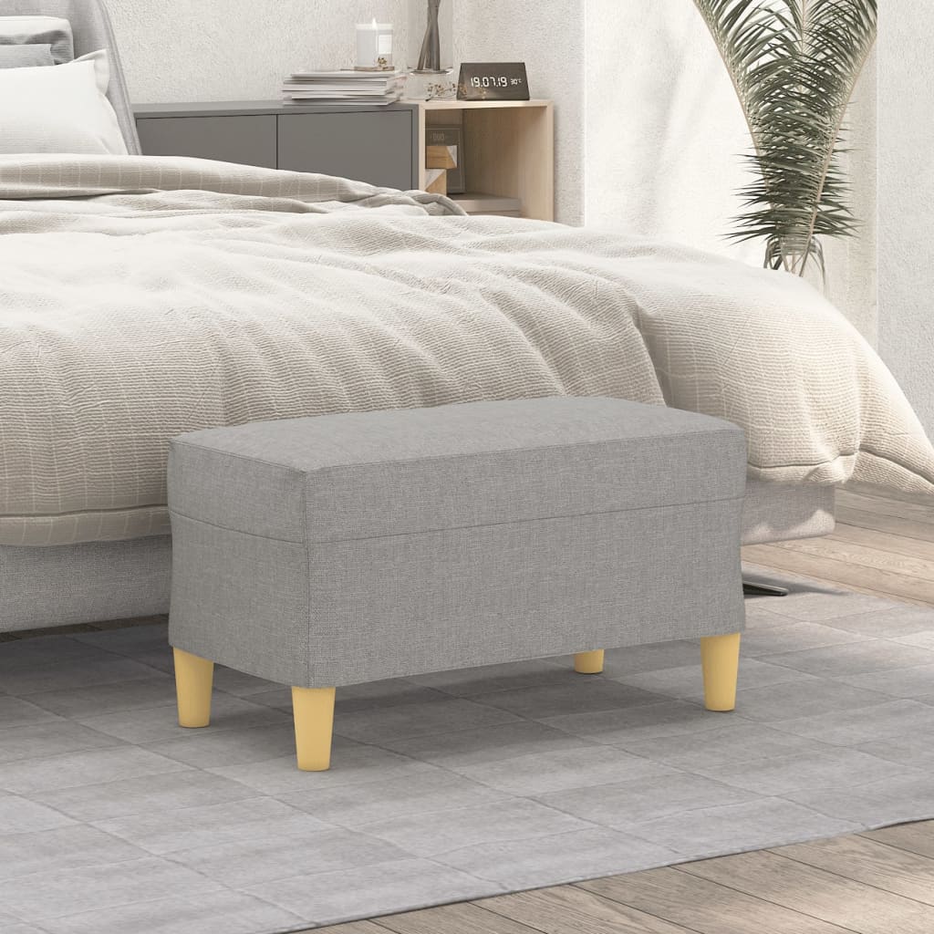 Klupa svjetlosiva 70 x 35 x 41 cm od tkanine