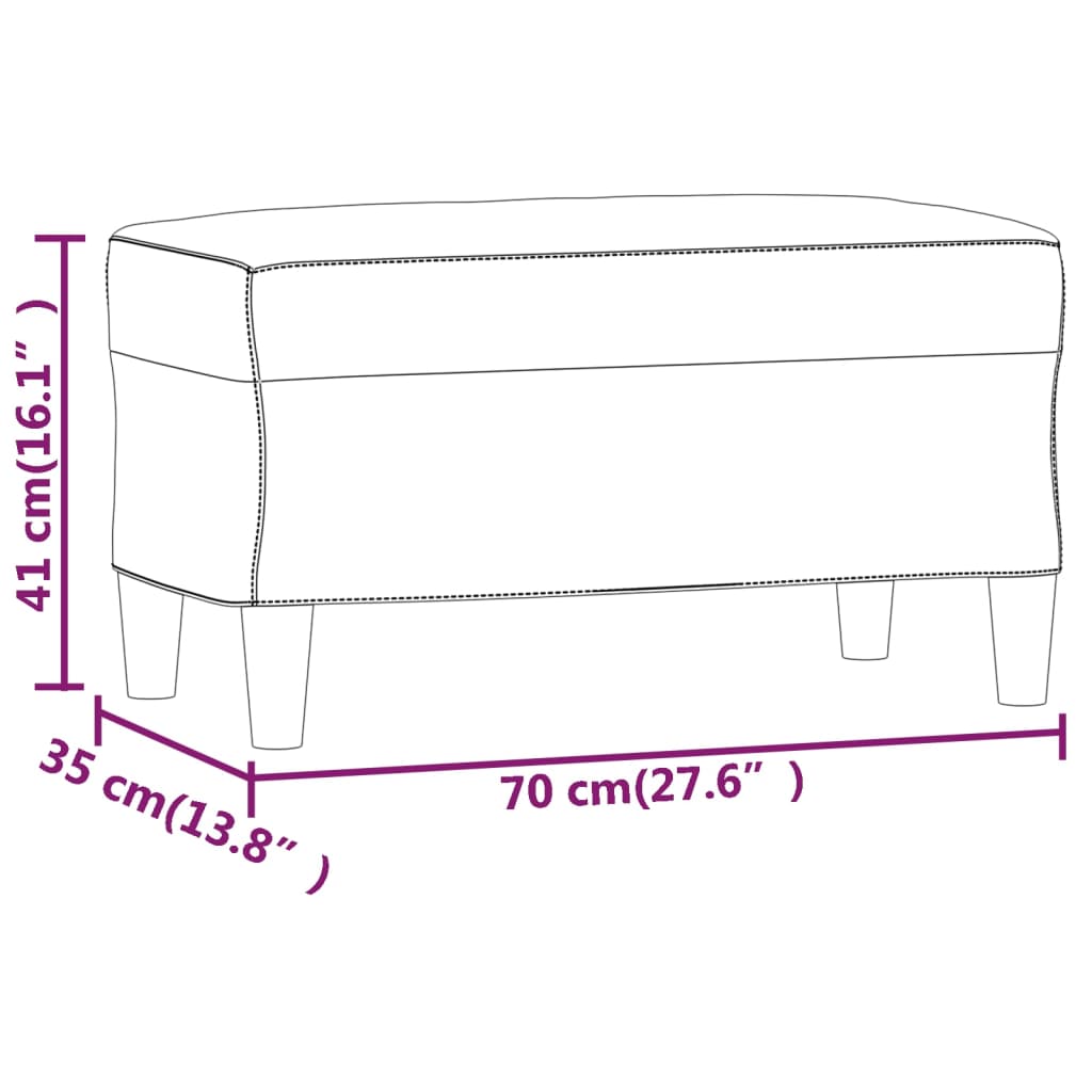 Klupa krem 70 x 35 x 41 cm od tkanine