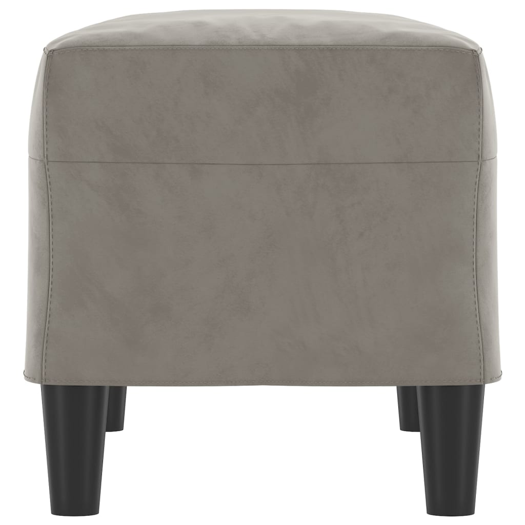 Klupa svjetlosiva 70 x 35 x 41 cm baršunasta