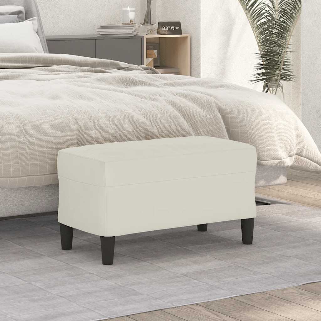 Klupa krem 70 x 35 x 41 cm baršunasta