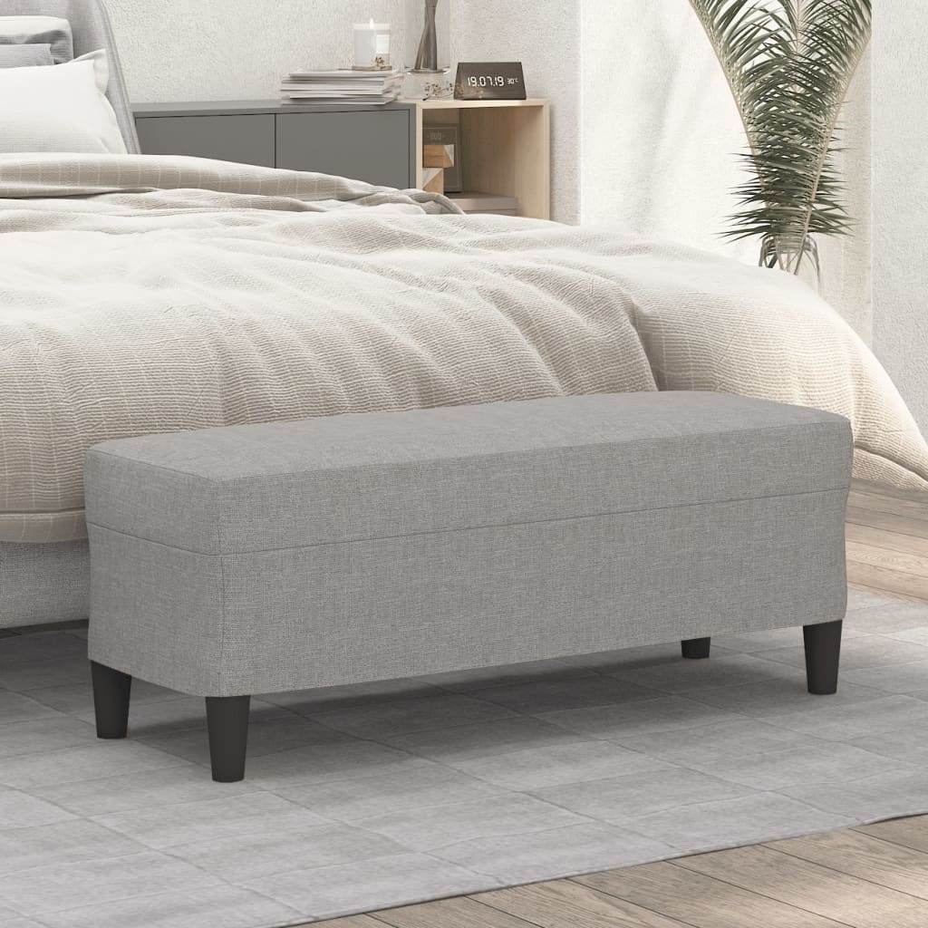 Klupa svjetlosiva 100 x 35 x 41 cm od tkanine