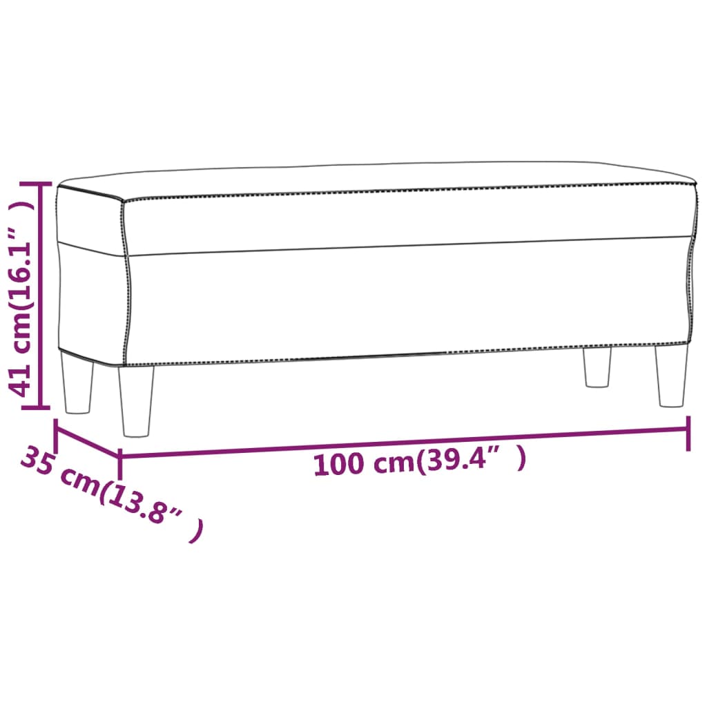 Klupa crna 100x35x41 cm od tkanine
