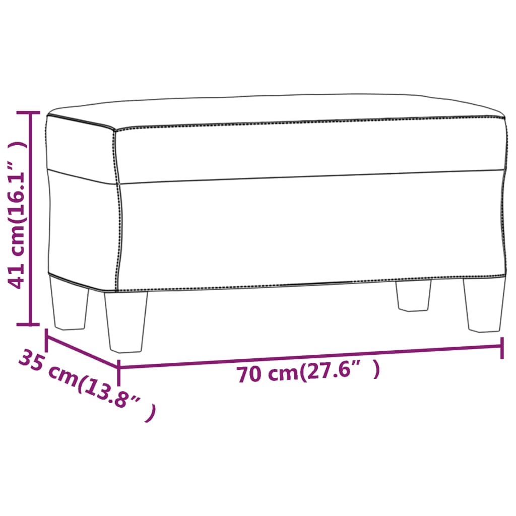 Klupa crna 70 x 35 x 41 cm od umjetne kože