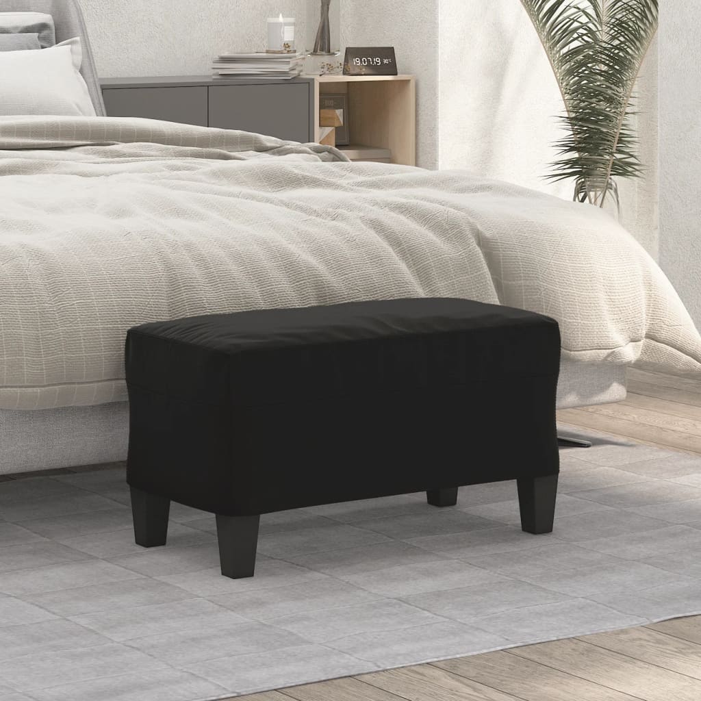 Klupa crna 70 x 35 x 41 cm od mikrovlakana