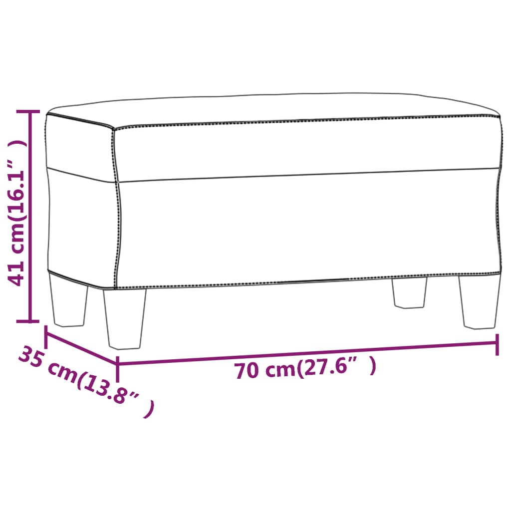 Klupa krem 70 x 35 x 41 cm od mikrovlakana
