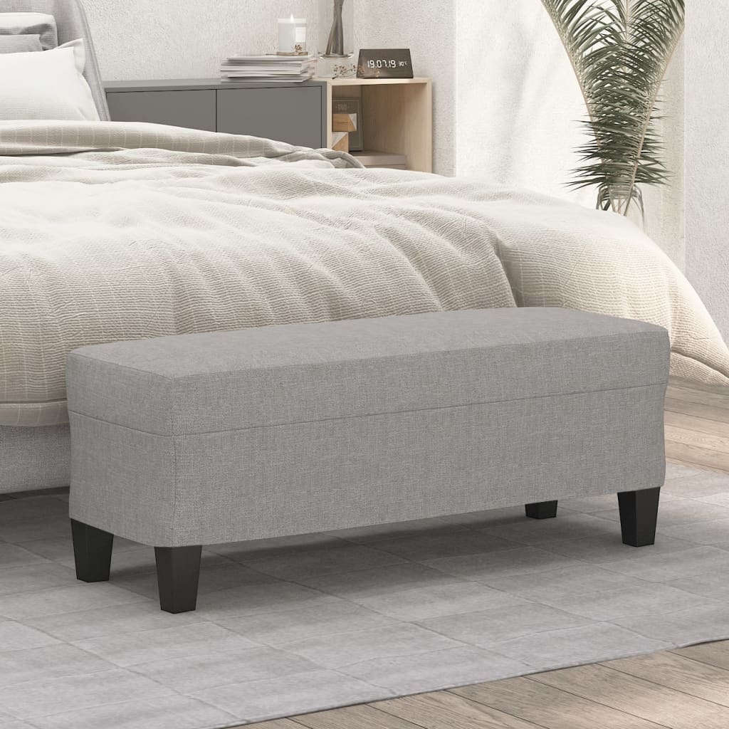 Klupa svjetlosiva 100 x 35 x 41 cm od tkanine