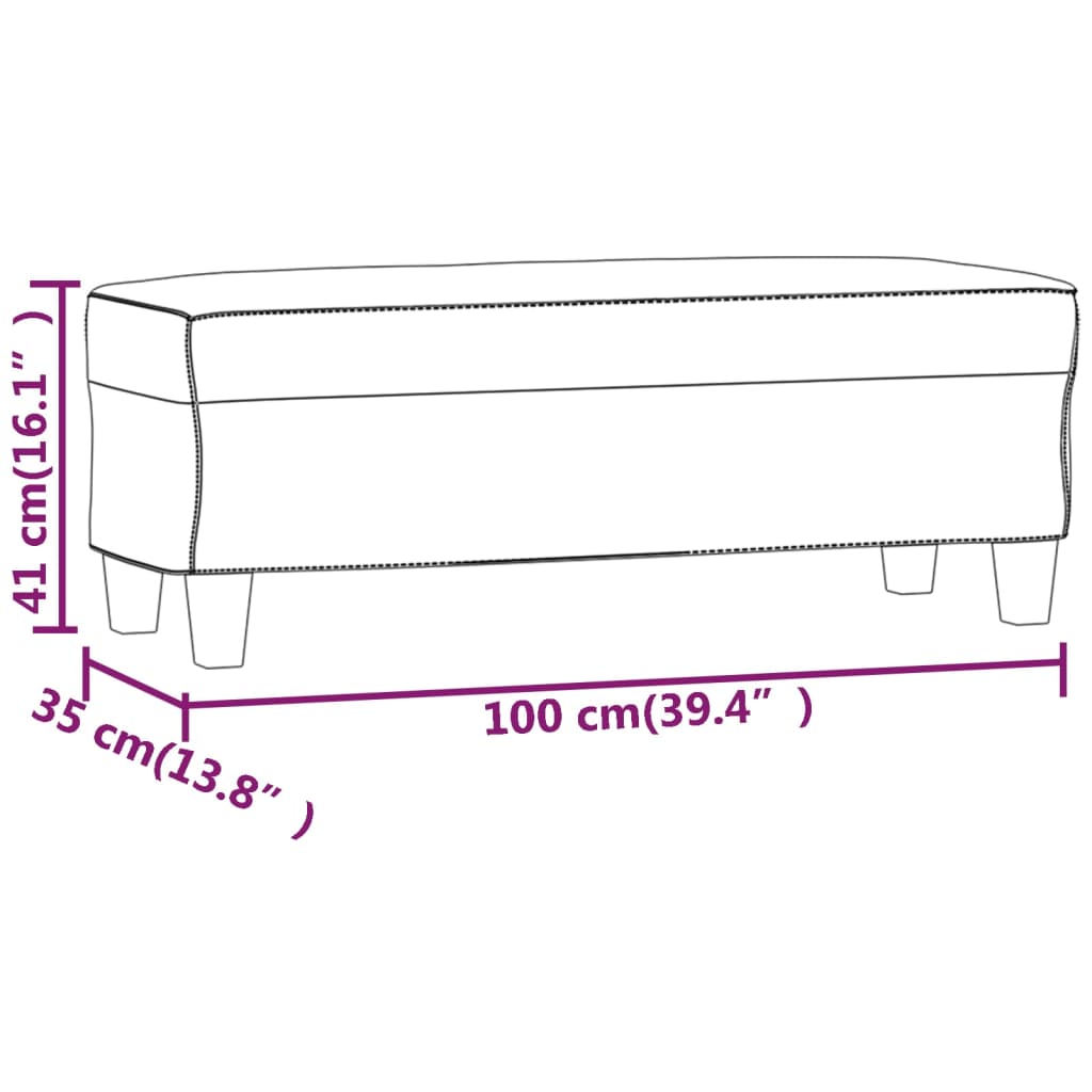 Klupa tamnosiva 100 x 35 x 41 cm od tkanine