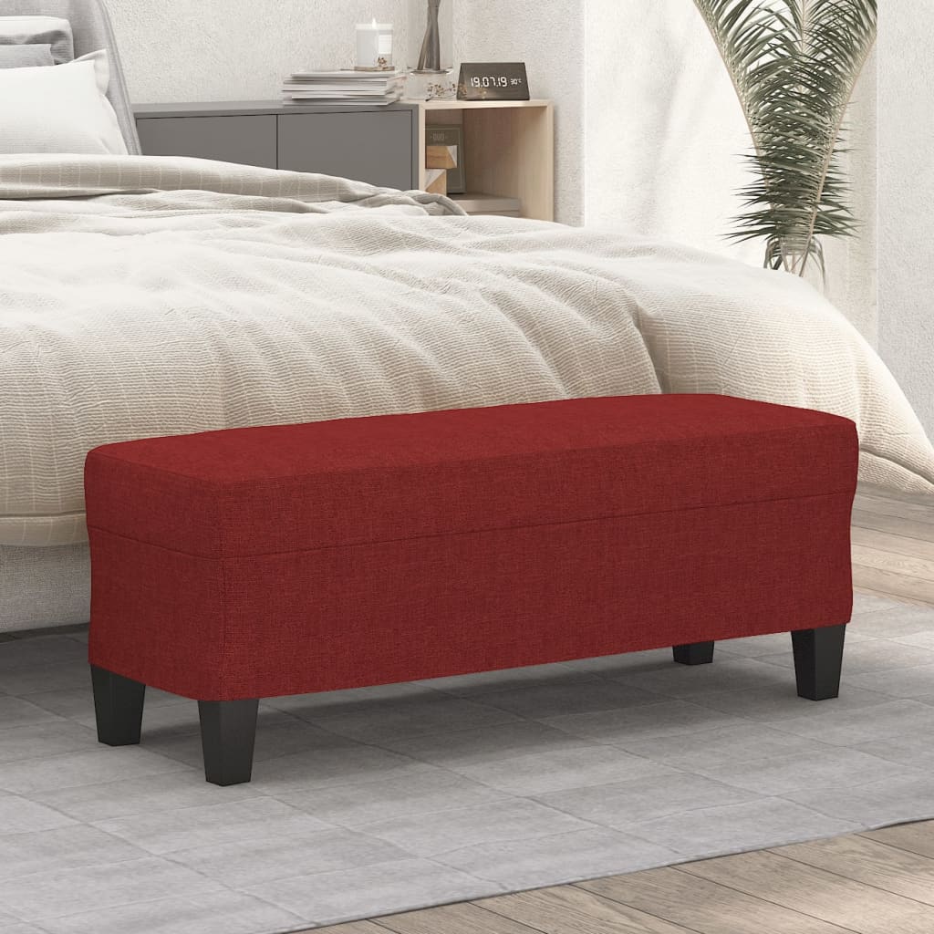 Klupa Crvena boja vina 100x35x41 cm od tkanine