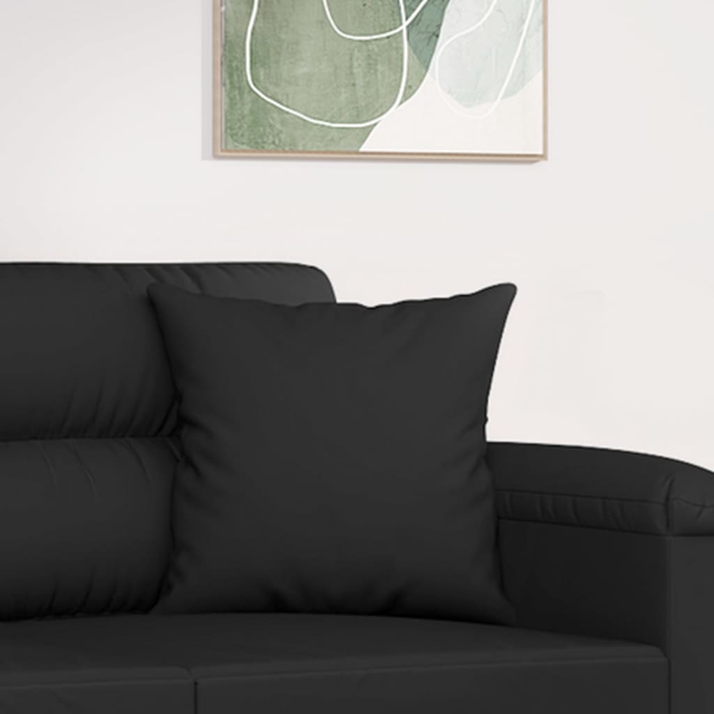 Ukrasni jastuci 2 kom crni 40 x 40 cm od mikrovlakana