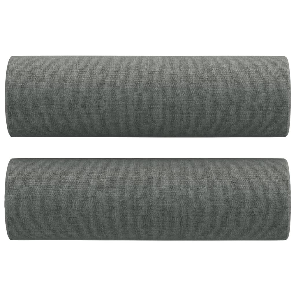 Ukrasni jastuci 2 kom tamnosivi Ø 15 x 50 cm od tkanine