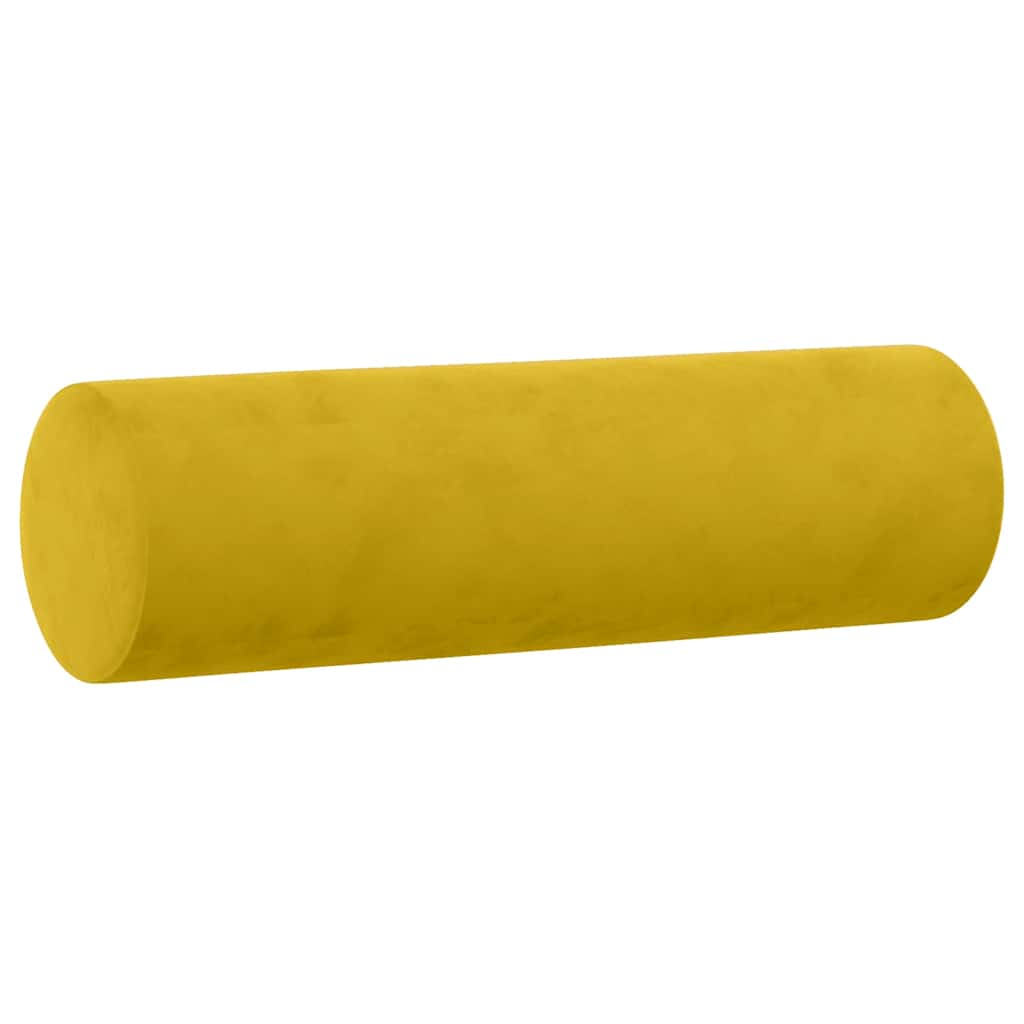 Ukrasni jastuci 2 kom žute Ø 15 x 50 cm baršunasti