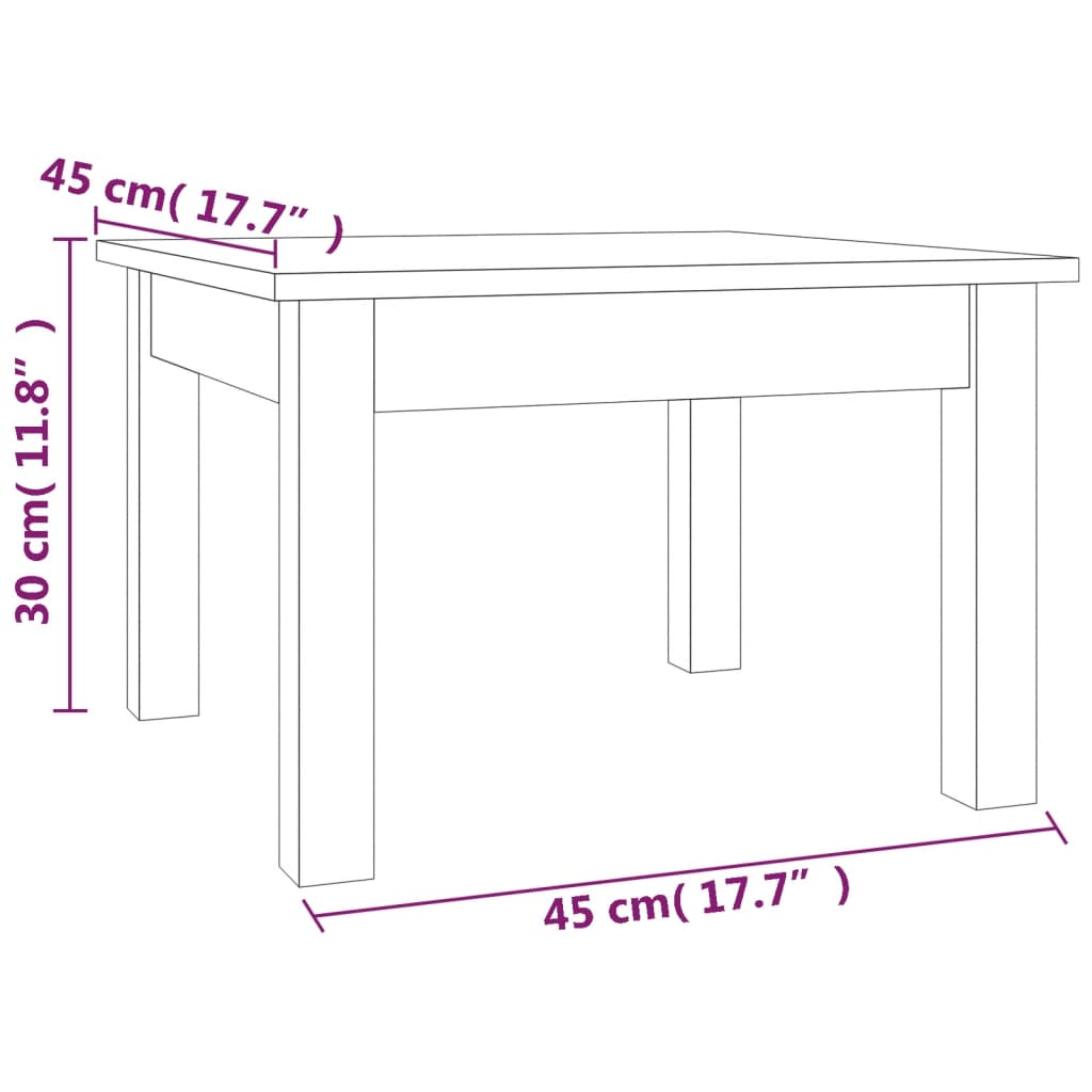 Stolić za kavu sivi 45x45x30 cm od masivne borovine