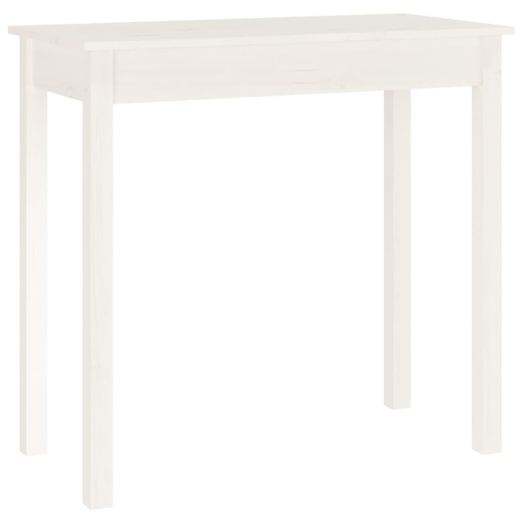 Konzolni stol bijeli 80 x 40 x 75 cm od masivne borovine