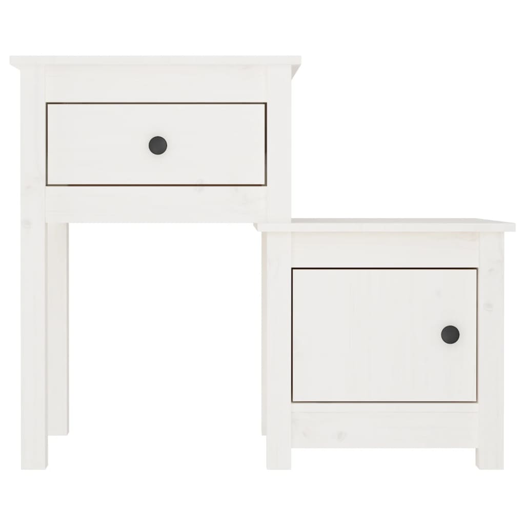 Noćni ormarić bijeli 79,5 x 38 x 65,5 cm od masivne borovine
