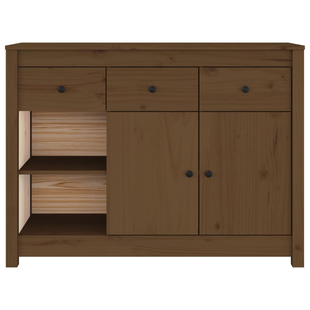 Komoda smeđa boja meda 100x35x74 cm od masivne borovine