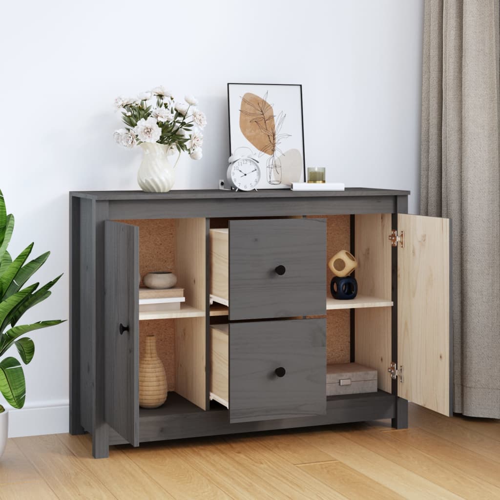 Komoda siva 100 x 35 x 74 cm od masivne borovine