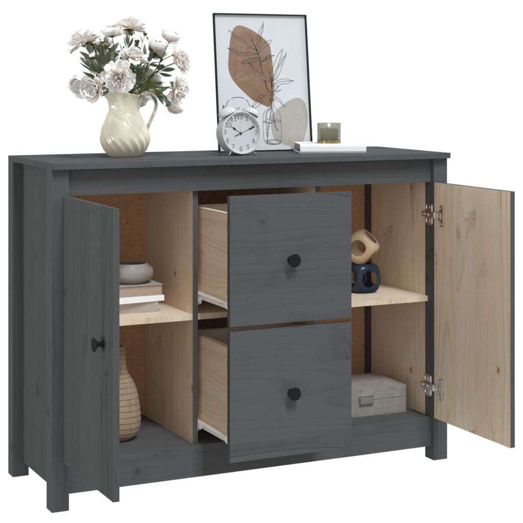 Komoda siva 100 x 35 x 74 cm od masivne borovine