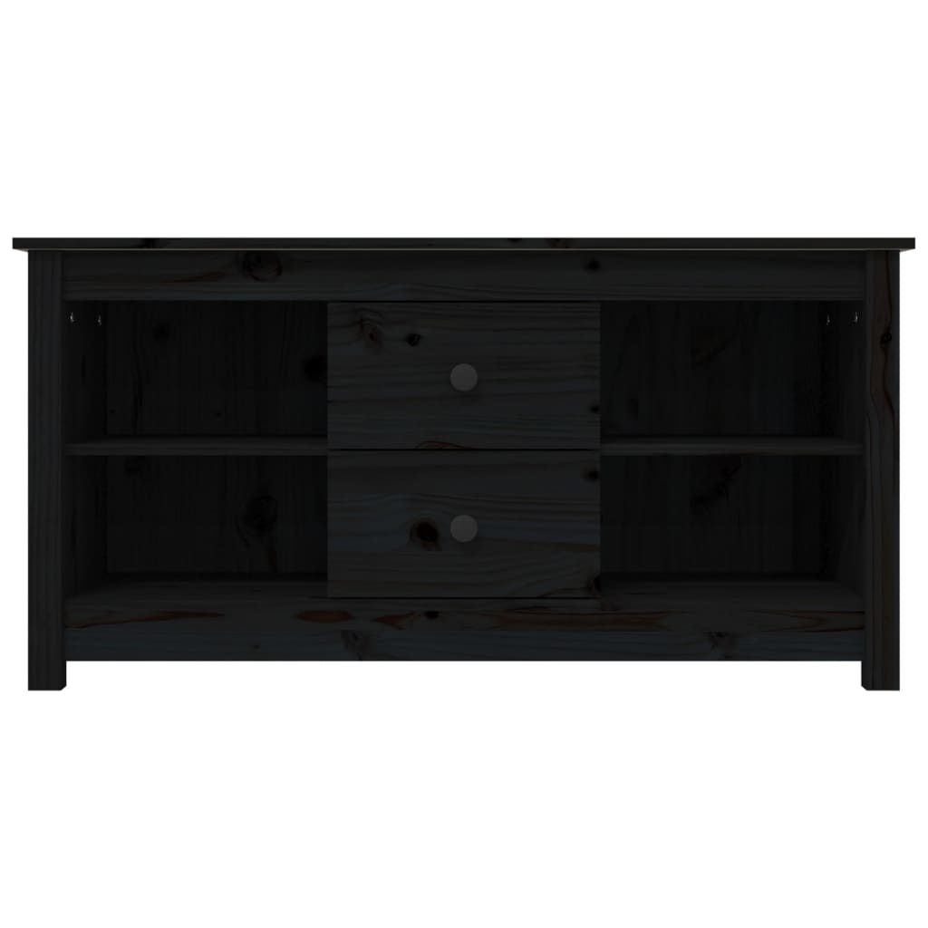 TV ormarić crni 103 x 36,5 x 52 cm od masivne borovine