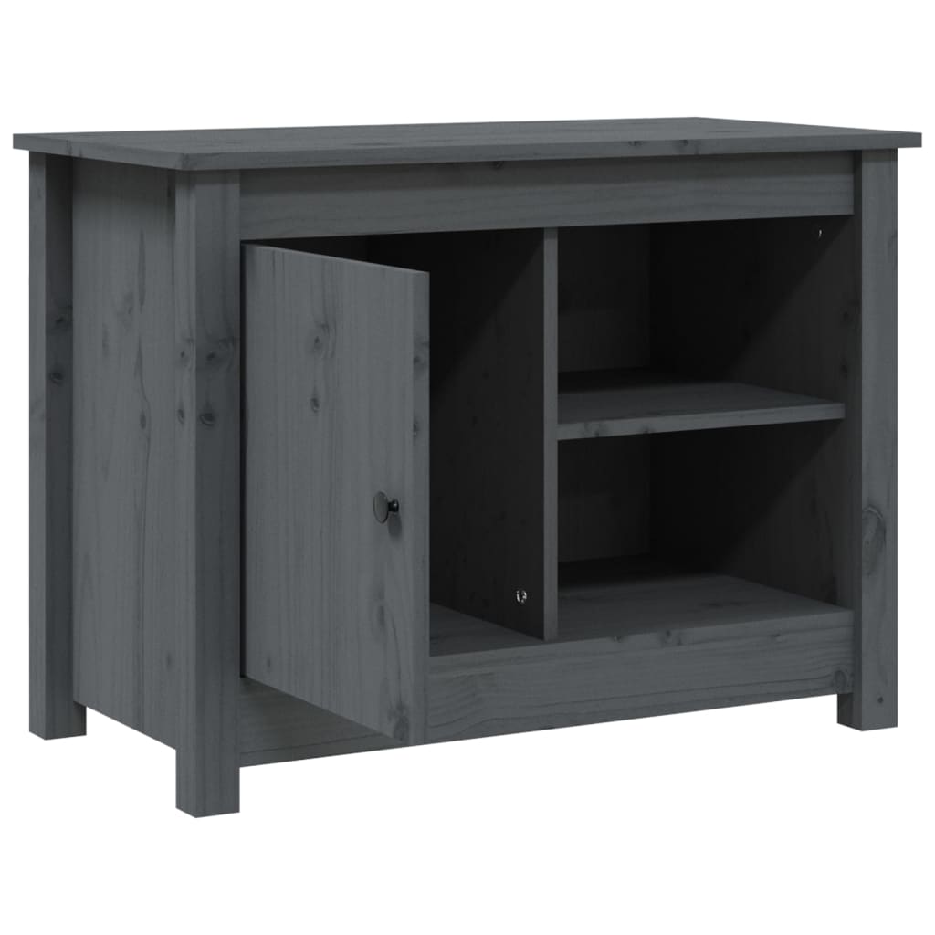 TV ormarić sivi 70 x 36,5 x 52 cm od masivne borovine