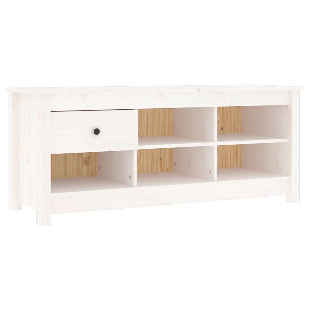 Ormarić za cipele bijeli 110 x 38 x 45,5 cm od masivne borovine