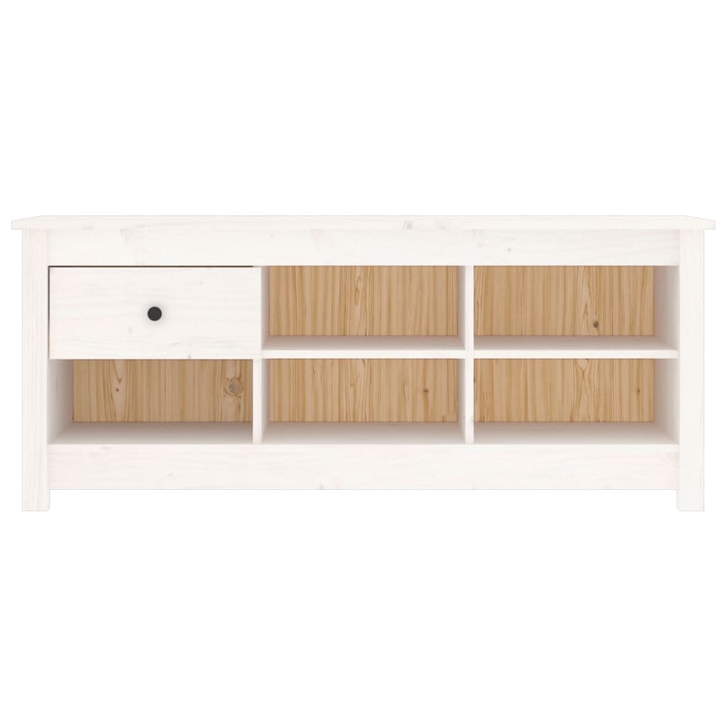 Ormarić za cipele bijeli 110 x 38 x 45,5 cm od masivne borovine