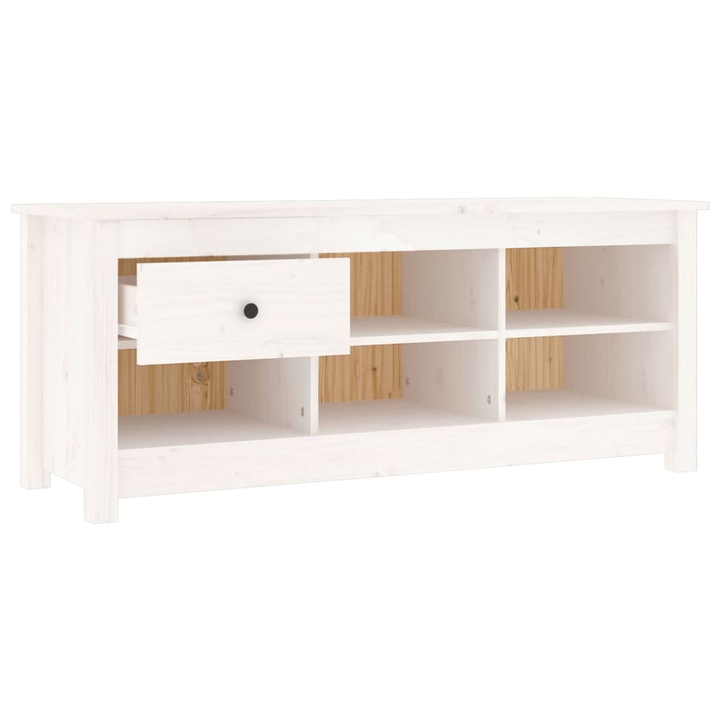 Ormarić za cipele bijeli 110 x 38 x 45,5 cm od masivne borovine