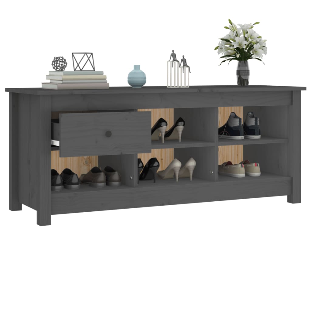 Ormarić za cipele sivi 110 x 38 x 45,5 cm od masivne borovine