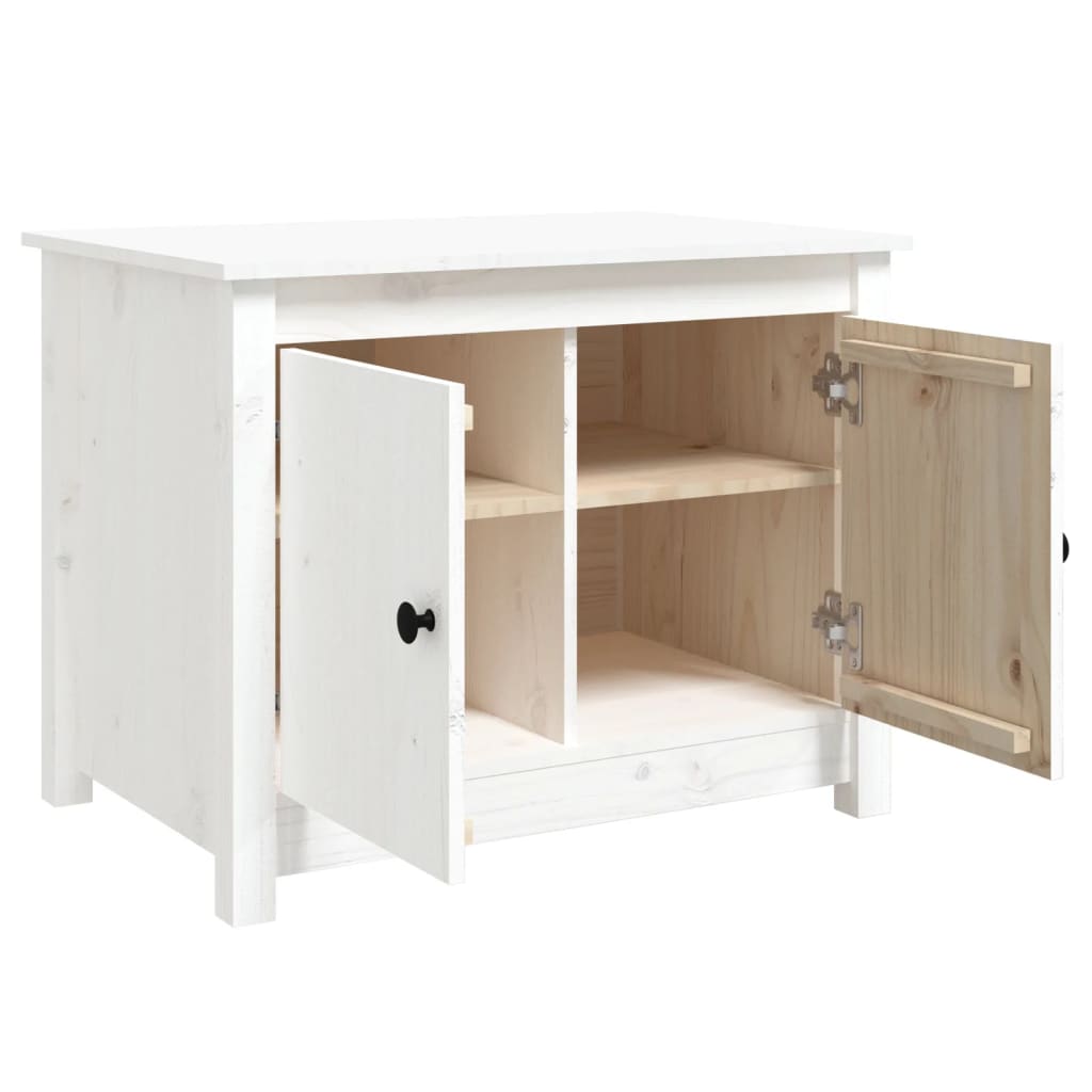 Stolić za kavu bijeli 71 x 49 x 55 cm od masivne borovine