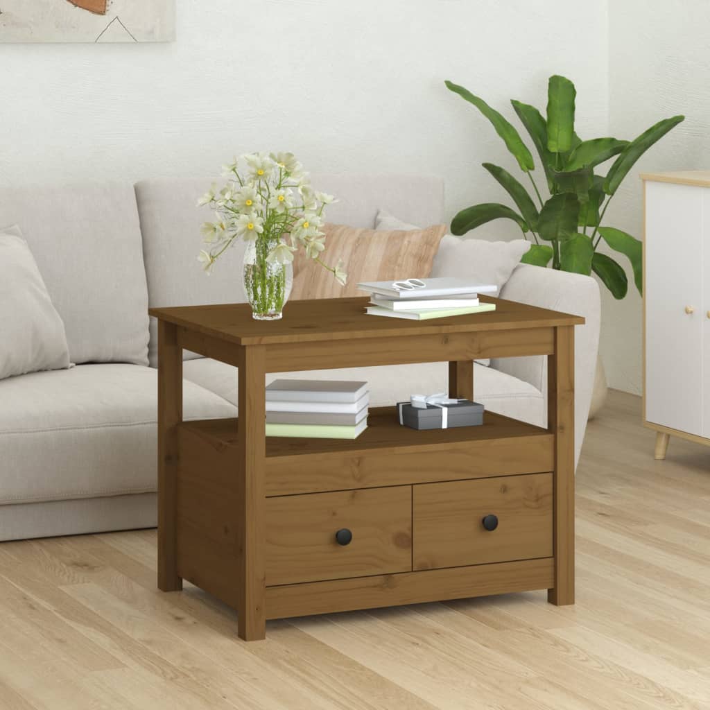 Stolić za kavu boja meda 71x49x55 cm od masivne borovine