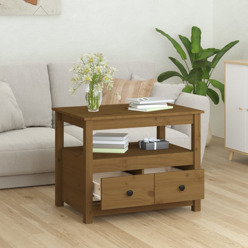 Stolić za kavu boja meda 71x49x55 cm od masivne borovine