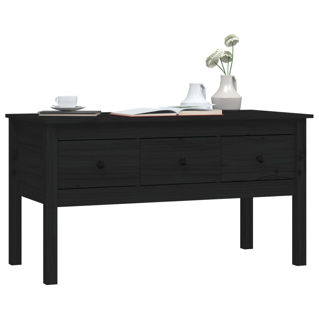 Stolić za kavu crni 102x49x55 cm od masivne borovine