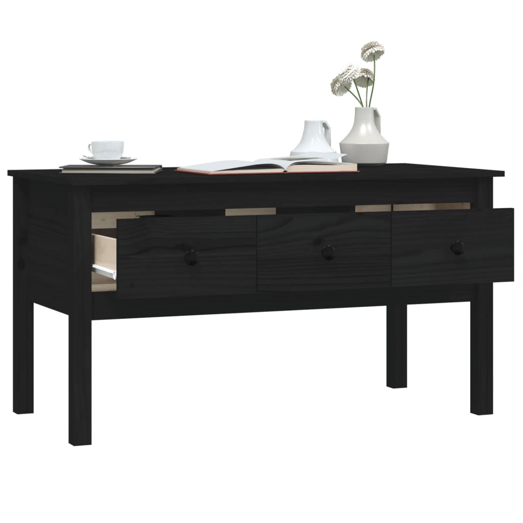 Stolić za kavu crni 102x49x55 cm od masivne borovine
