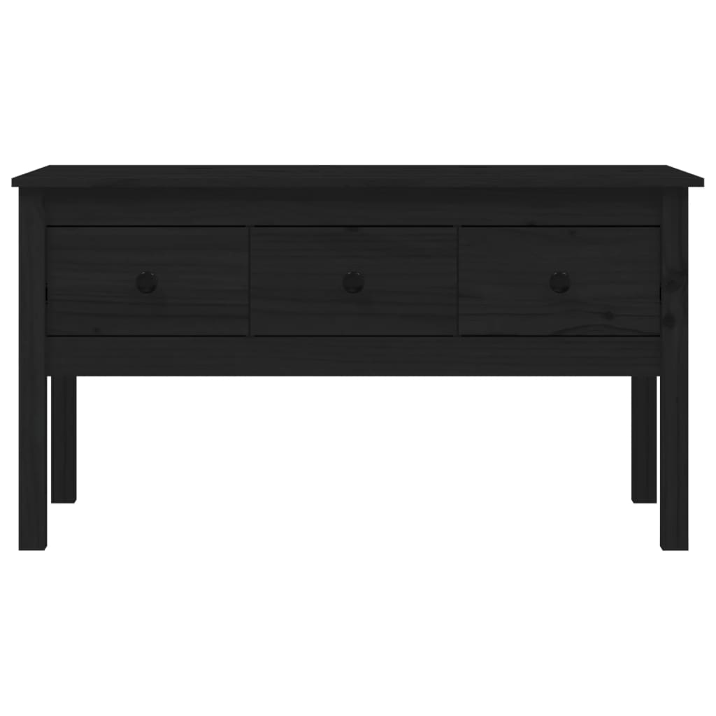 Stolić za kavu crni 102x49x55 cm od masivne borovine
