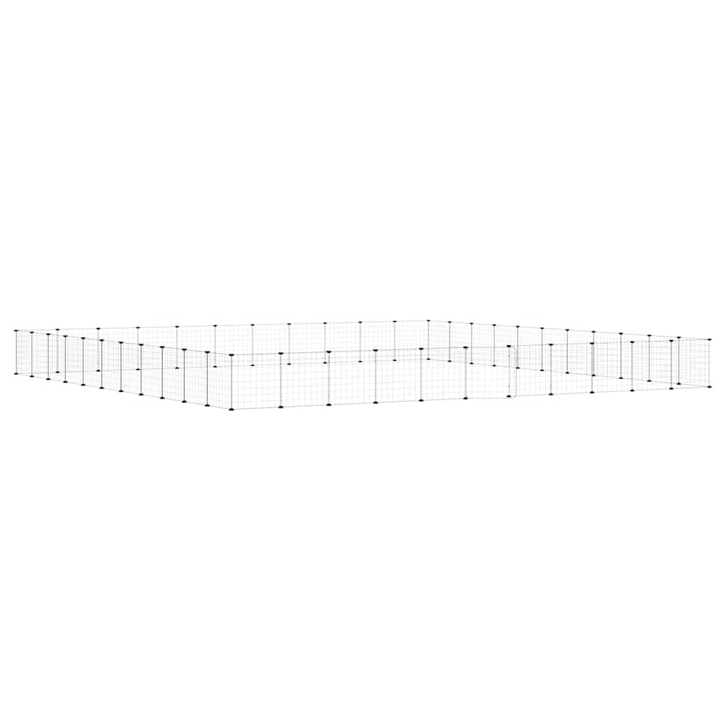 Kavez za ljubimce s 44 panela i vratima crni 35 x 35 cm čelični