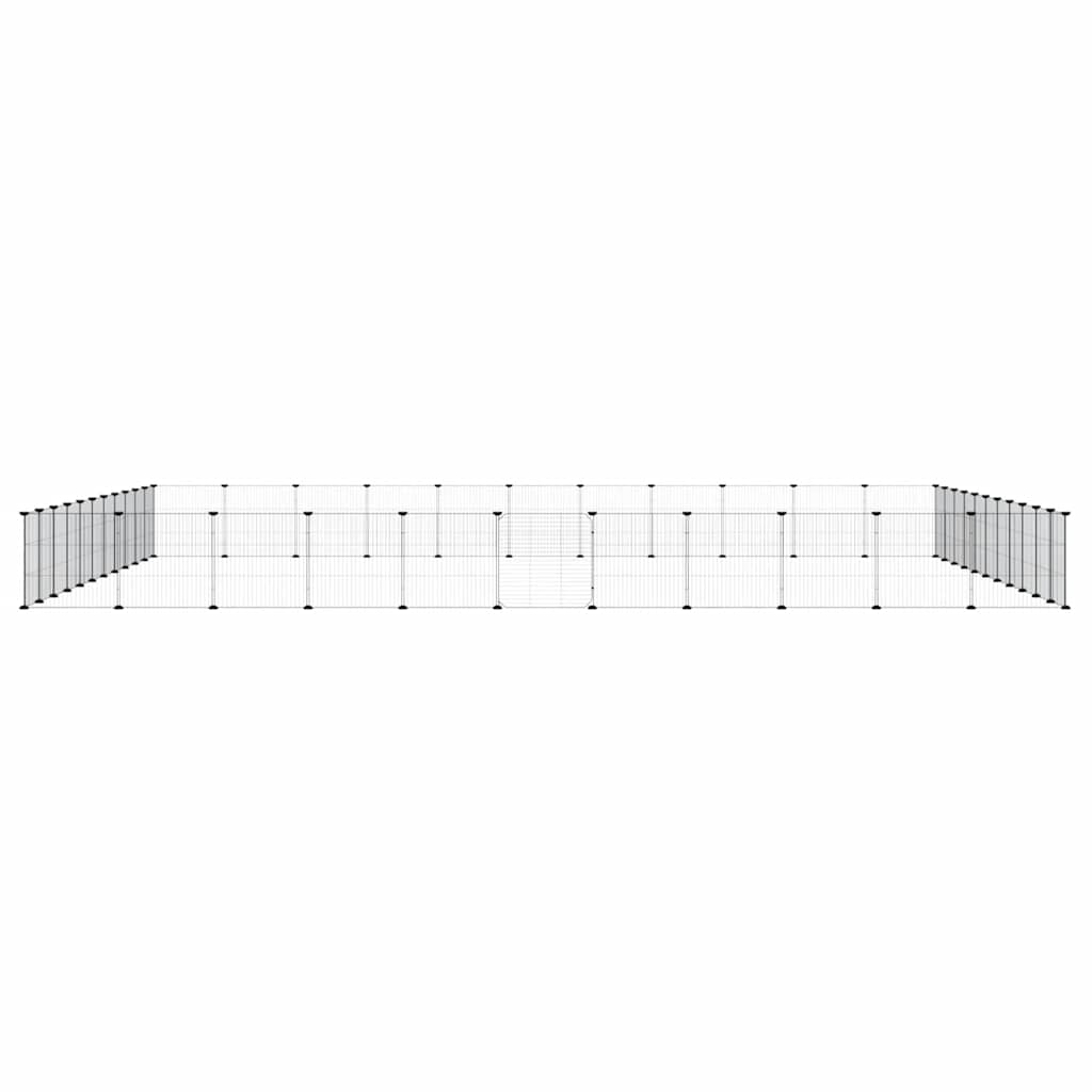 Kavez za ljubimce s 44 panela i vratima crni 35 x 35 cm čelični