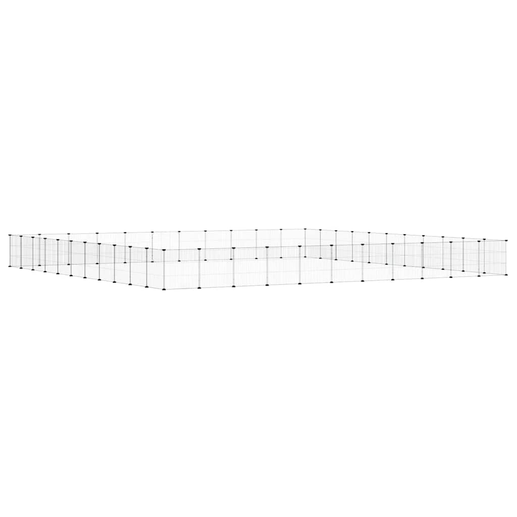 Kavez za ljubimce s 44 panela i vratima crni 35 x 35 cm čelični