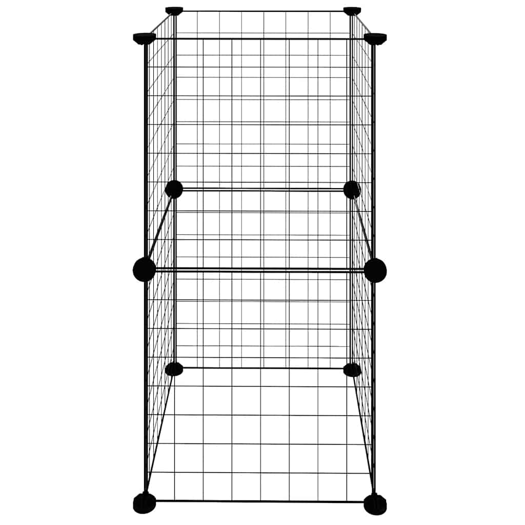 Kavez za kućne ljubimce s 8 panela crni 35 x 35 cm čelični