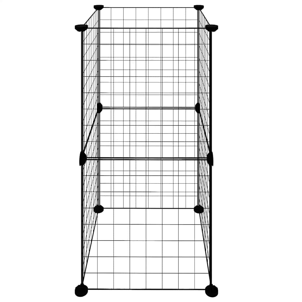 Kavez za kućne ljubimce s 8 panela crni 35 x 35 cm čelični