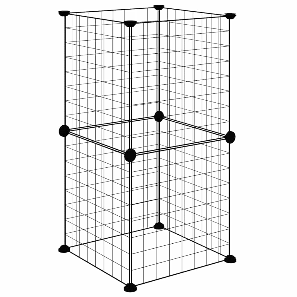 Kavez za kućne ljubimce s 8 panela crni 35 x 35 cm čelični