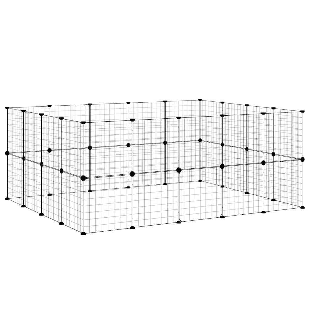 Kavez za ljubimce s 36 panela i vratima crni 35 x 35 cm čelični