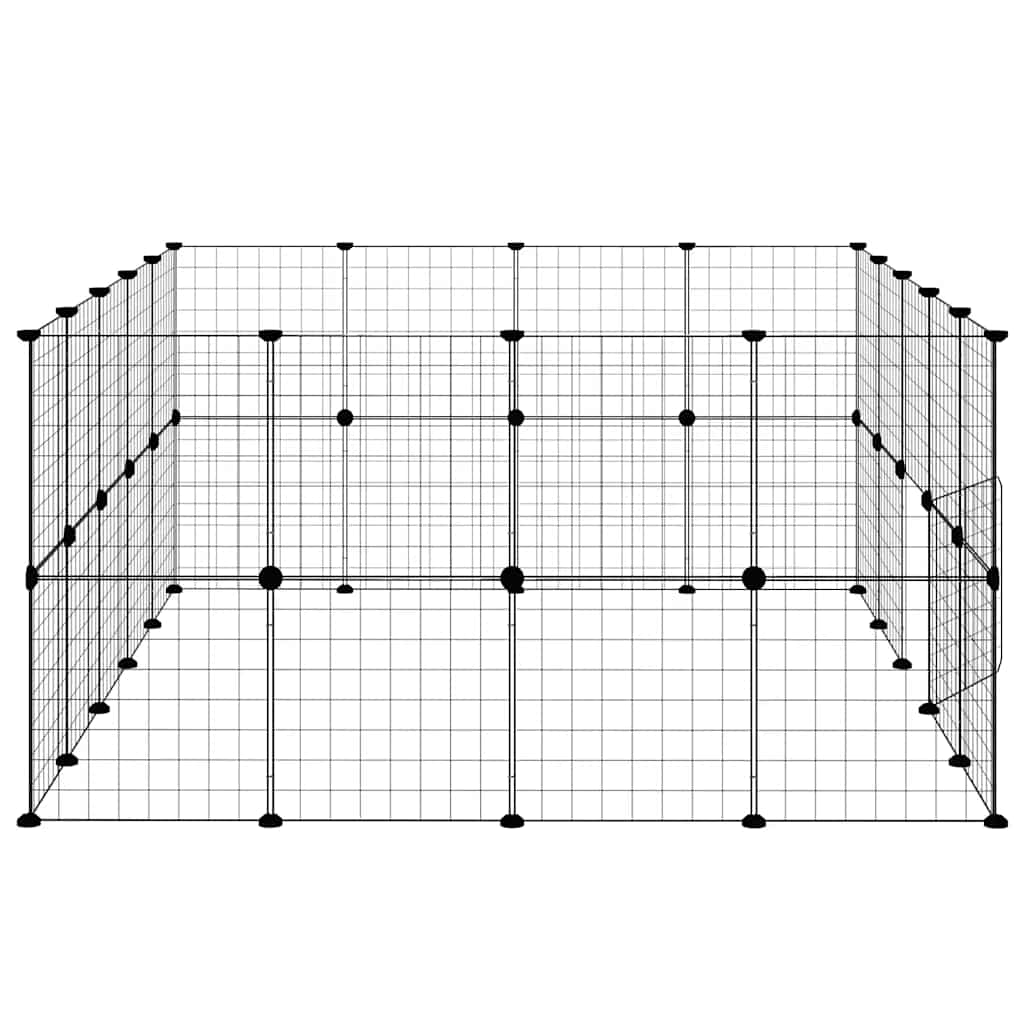 Kavez za ljubimce s 36 panela i vratima crni 35 x 35 cm čelični
