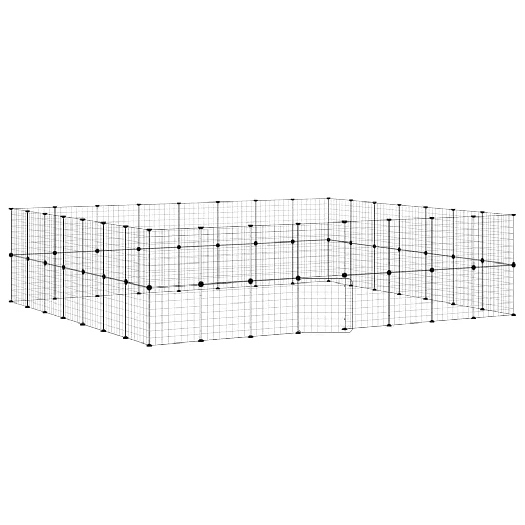 Kavez za ljubimce sa 60 panela i vratima crni 35x35 cm čelični