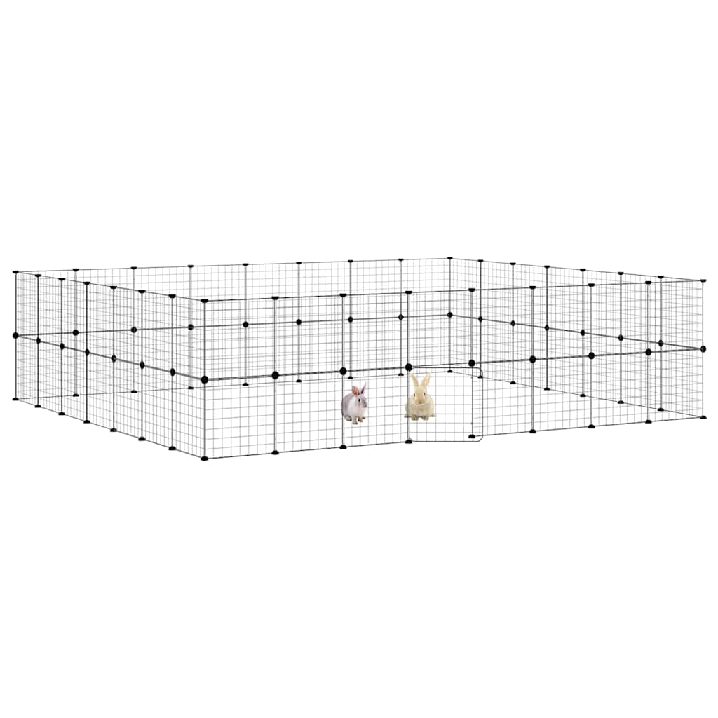 Kavez za ljubimce sa 60 panela i vratima crni 35x35 cm čelični