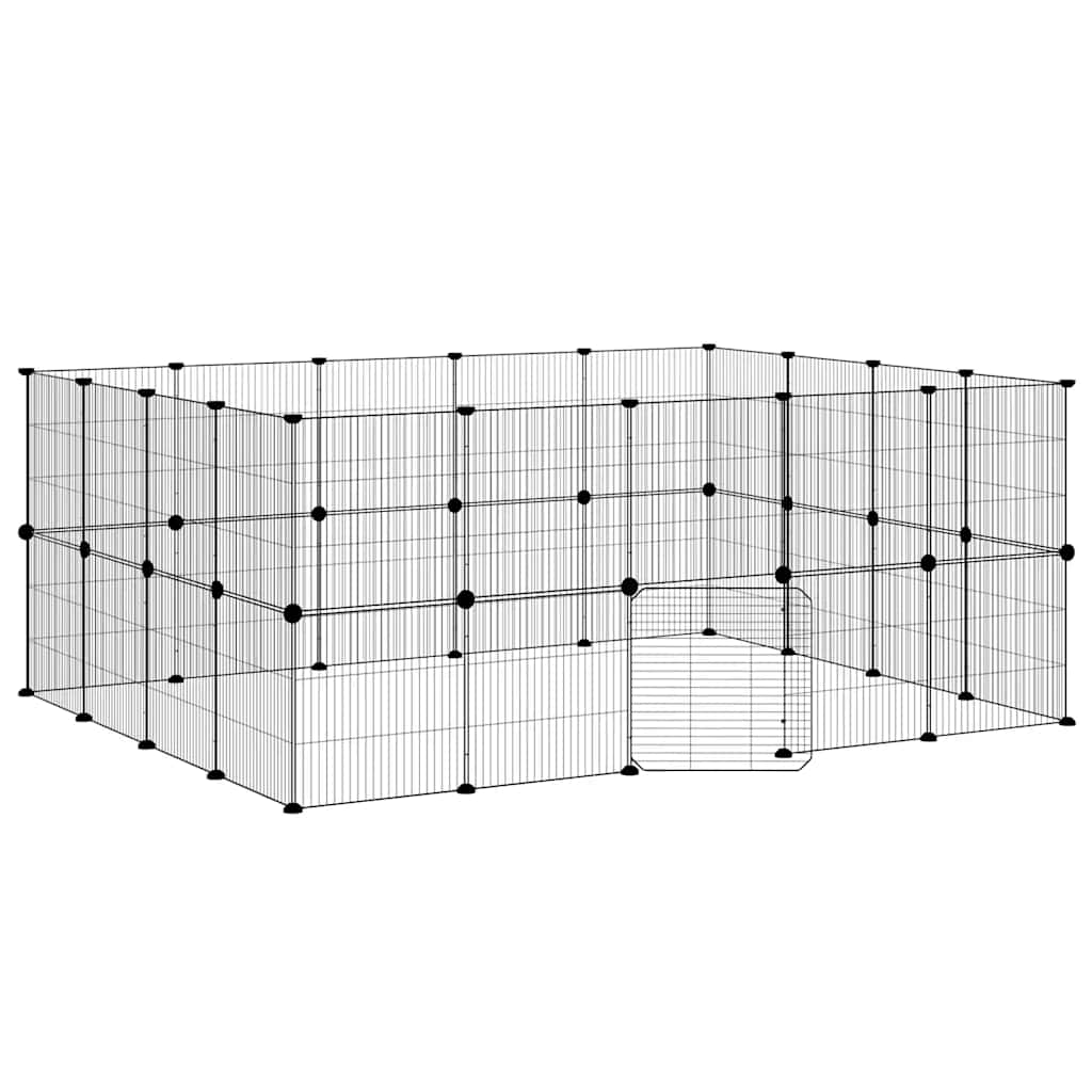 Kavez za ljubimce s 36 panela i vratima crni 35 x 35 cm čelični