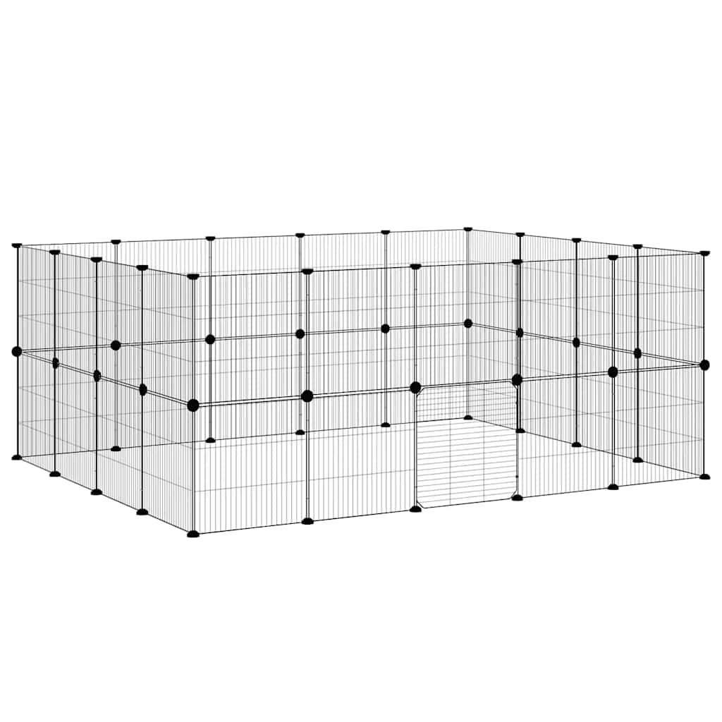 Kavez za ljubimce s 36 panela i vratima crni 35 x 35 cm čelični