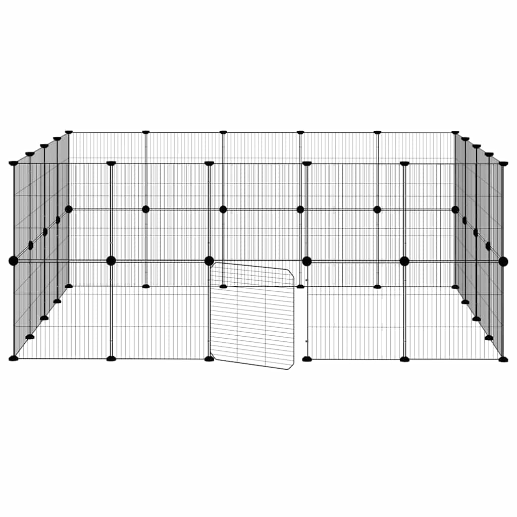Kavez za ljubimce s 36 panela i vratima crni 35 x 35 cm čelični