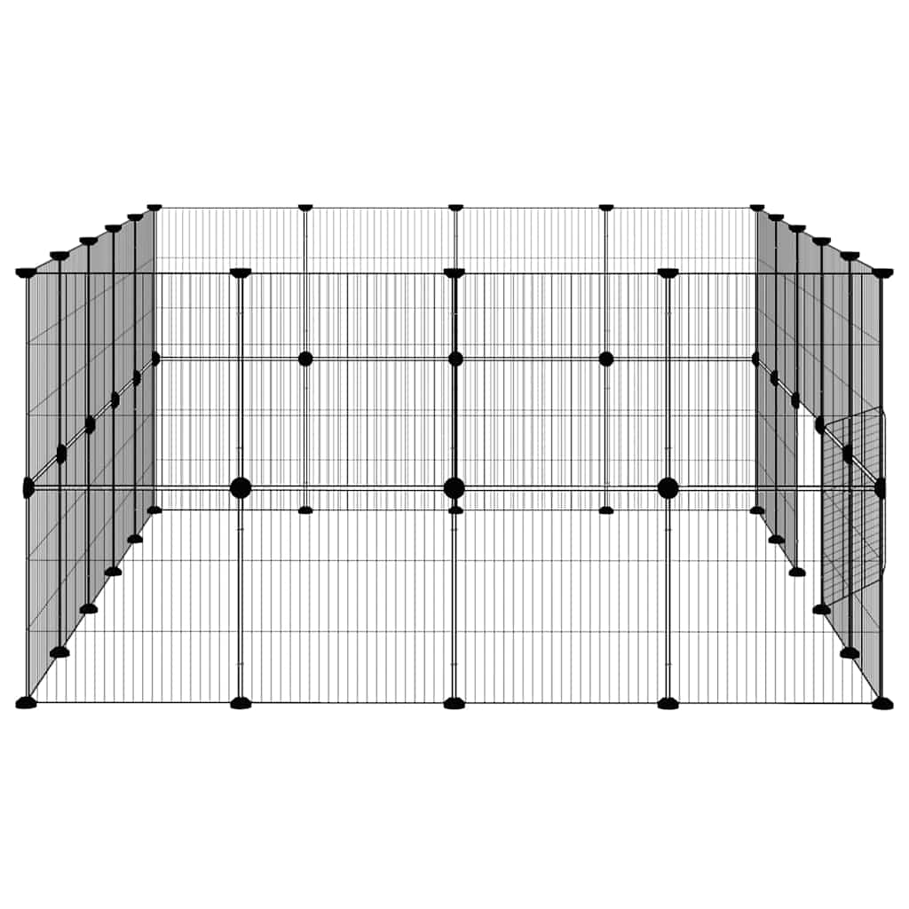 Kavez za ljubimce s 36 panela i vratima crni 35 x 35 cm čelični