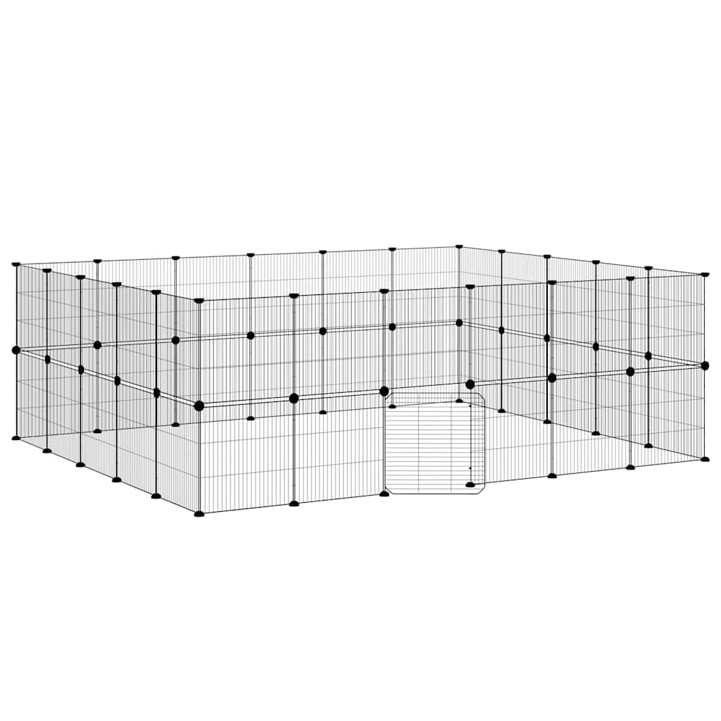 Kavez za ljubimce s 44 panela i vratima crni 35 x 35 cm čelični