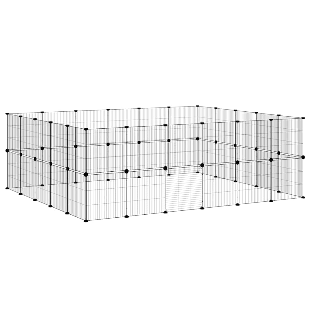 Kavez za ljubimce s 44 panela i vratima crni 35 x 35 cm čelični